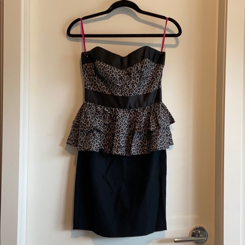 Betsey Johnson Leopard Peplum Dress